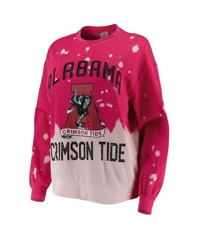 Women's Crimson Alabama Crimson Tide Twice As Nice Faded Dip-Dye Pullover Sweatshirt Red $31.20 Sweatshirts