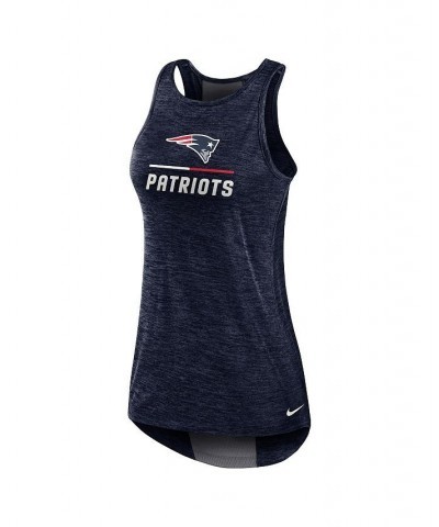 Women's Navy New England Patriots High Neck Performance Tank Top Navy $22.50 Tops