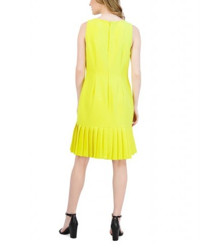 Petite Sleeveless Keyhole Pleat-Hem Dress Yellow $48.95 Dresses