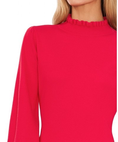 Women's Mock Neck Sweater Dress Rich Magenta $39.89 Dresses