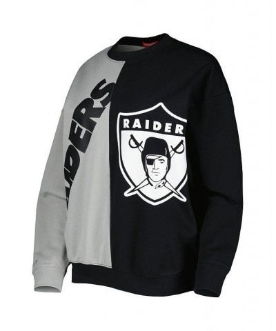 Women's Silver Black Las Vegas Raiders Big Face Pullover Sweatshirt Silver, Black $39.60 Sweatshirts