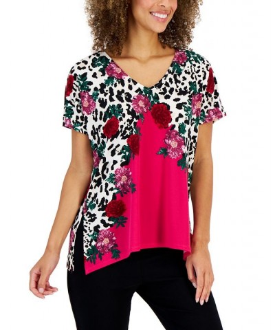 Petite Printed Arching Garden Tunic Top Wildflow Pink Combo $11.94 Tops