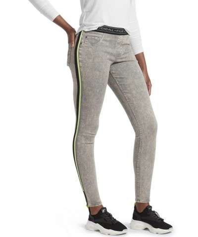 Stripe Denim Leggings Gray $31.32 Pants