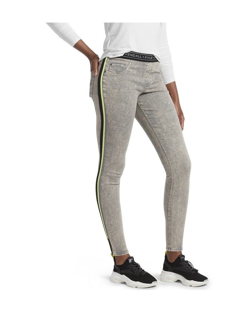 Stripe Denim Leggings Gray $31.32 Pants