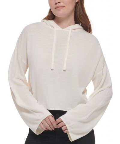 Women's Hooded Bell-Sleeve Top White $27.40 Sweatshirts