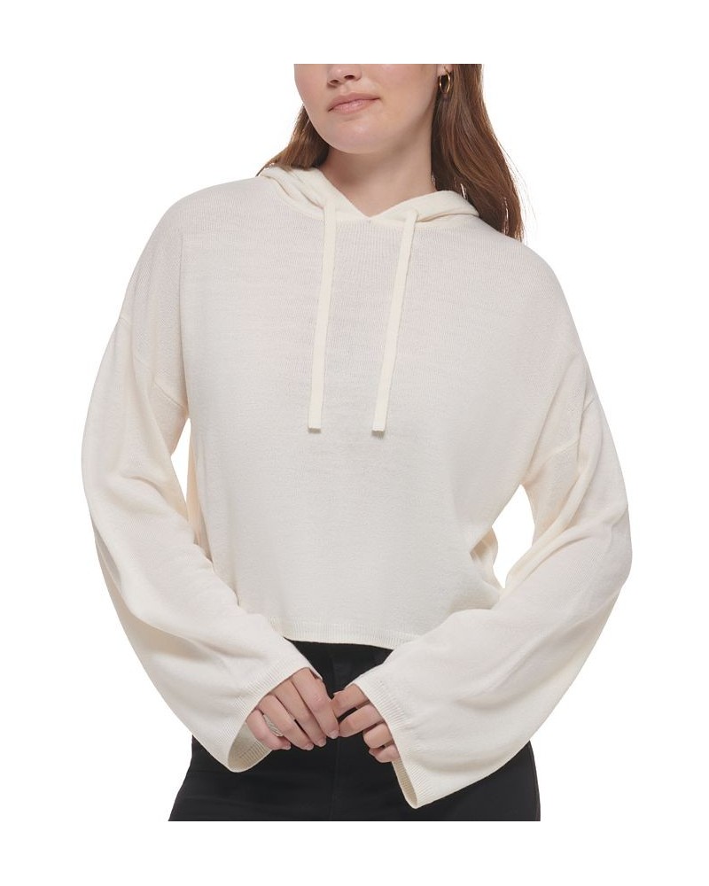 Women's Hooded Bell-Sleeve Top White $27.40 Sweatshirts