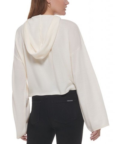 Women's Hooded Bell-Sleeve Top White $27.40 Sweatshirts