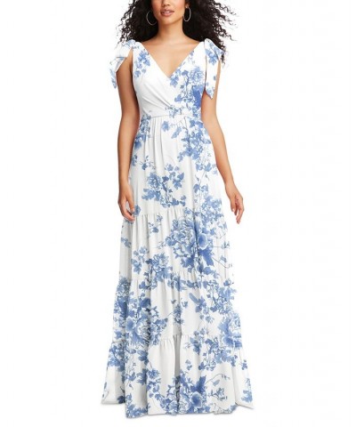 Women's Bow-Shoulder Pleated-Bust Gown Multi $110.37 Dresses