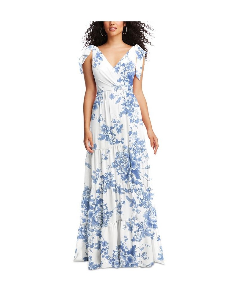 Women's Bow-Shoulder Pleated-Bust Gown Multi $110.37 Dresses