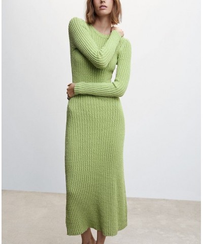 Women's Ribbed Long Dress Green $38.70 Dresses