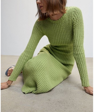 Women's Ribbed Long Dress Green $38.70 Dresses