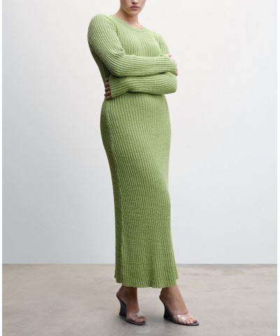 Women's Ribbed Long Dress Green $38.70 Dresses