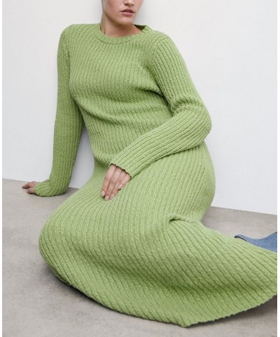 Women's Ribbed Long Dress Green $38.70 Dresses