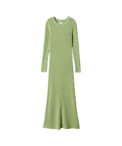 Women's Ribbed Long Dress Green $38.70 Dresses