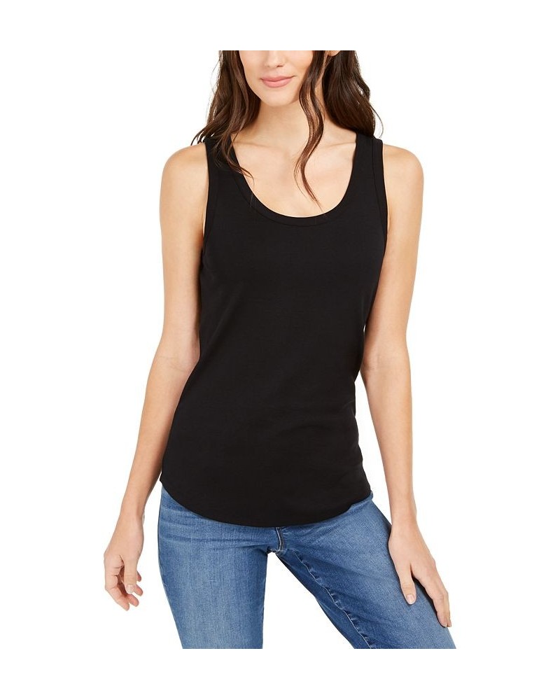 Petite Supima Cotton Scoop-Neck Tank Top Deep Black $10.00 Tops