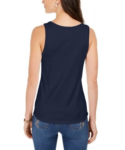 Petite Supima Cotton Scoop-Neck Tank Top Deep Black $10.00 Tops