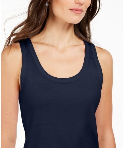 Petite Supima Cotton Scoop-Neck Tank Top Deep Black $10.00 Tops