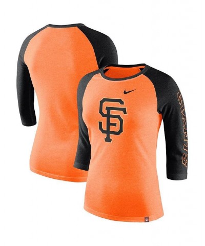 Women's Orange San Francisco Giants Tri-Blend 3/4-Sleeve Raglan T-shirt Orange $28.49 Tops