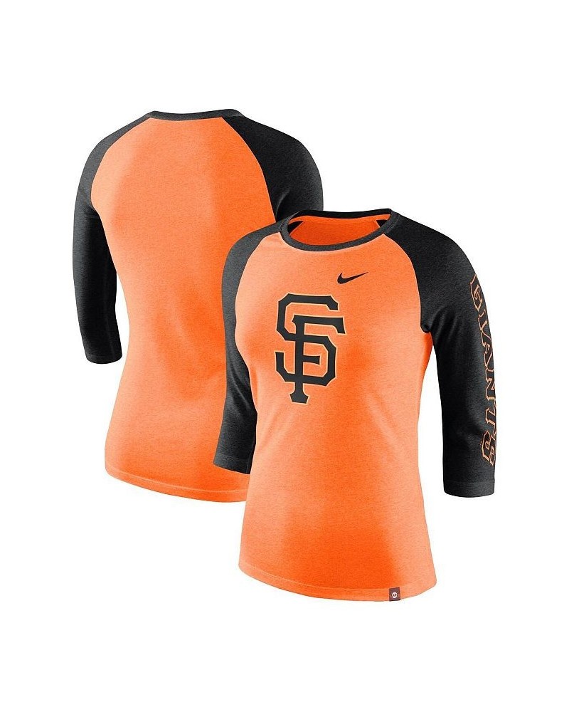 Women's Orange San Francisco Giants Tri-Blend 3/4-Sleeve Raglan T-shirt Orange $28.49 Tops