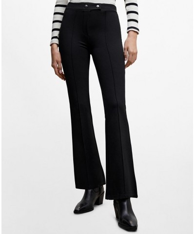 Women's Flared Buttoned Pants Black $25.20 Pants