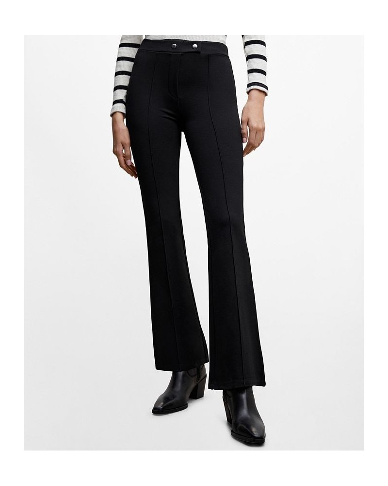 Women's Flared Buttoned Pants Black $25.20 Pants