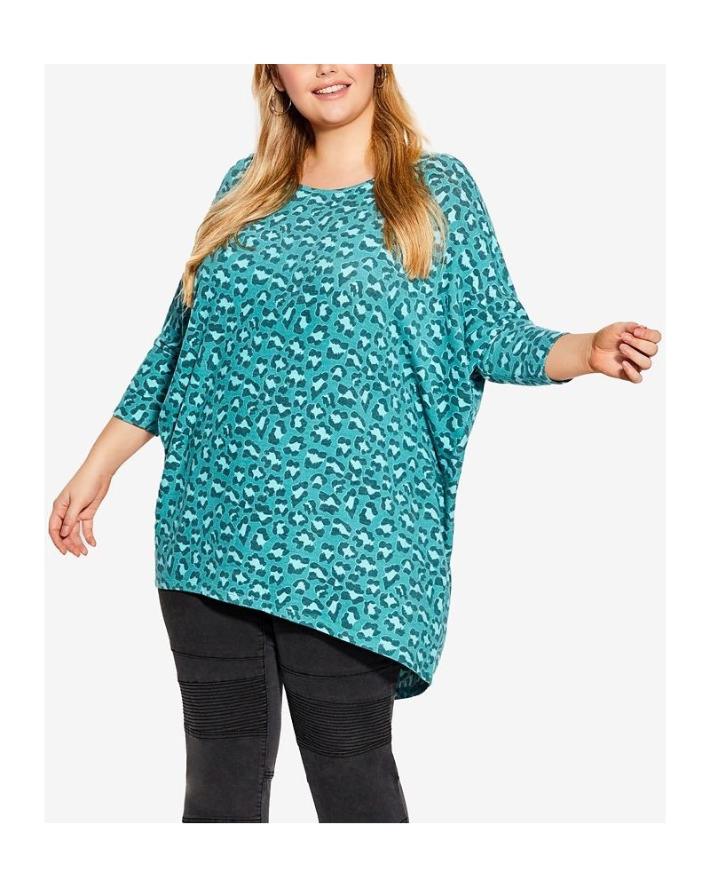 Plus Size Hunter Print Top Seamfoam Animal $31.86 Tops