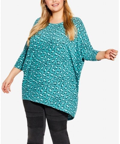 Plus Size Hunter Print Top Seamfoam Animal $31.86 Tops