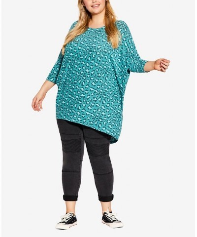 Plus Size Hunter Print Top Seamfoam Animal $31.86 Tops