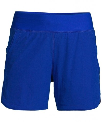Women's 5" Quick Dry Elastic Waist Board Shorts Swim Cover-up Shorts with Panty Blue $27.98 Swimsuits