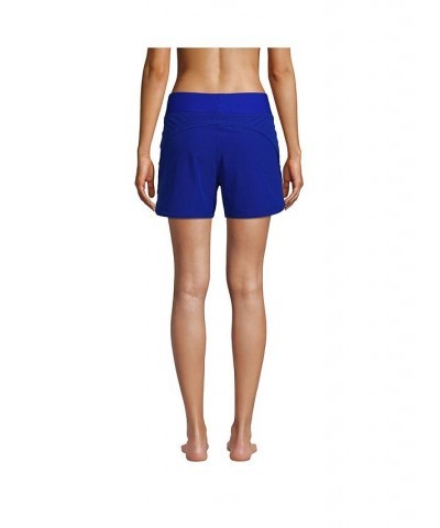 Women's 5" Quick Dry Elastic Waist Board Shorts Swim Cover-up Shorts with Panty Blue $27.98 Swimsuits