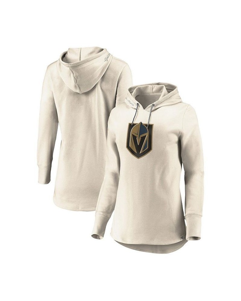 Women's Oatmeal Vegas Golden Knights True Classics Signature Fleece Pullover Hoodie Oatmeal $42.39 Sweatshirts