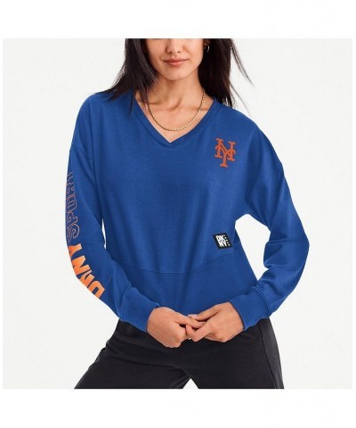 Women's Royal New York Mets Lily V-Neck Pullover Sweatshirt Royal $42.63 Sweatshirts