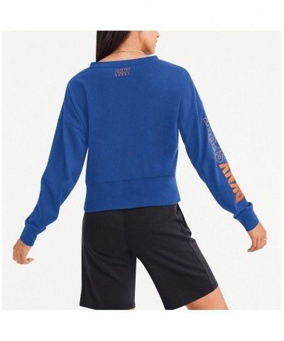 Women's Royal New York Mets Lily V-Neck Pullover Sweatshirt Royal $42.63 Sweatshirts