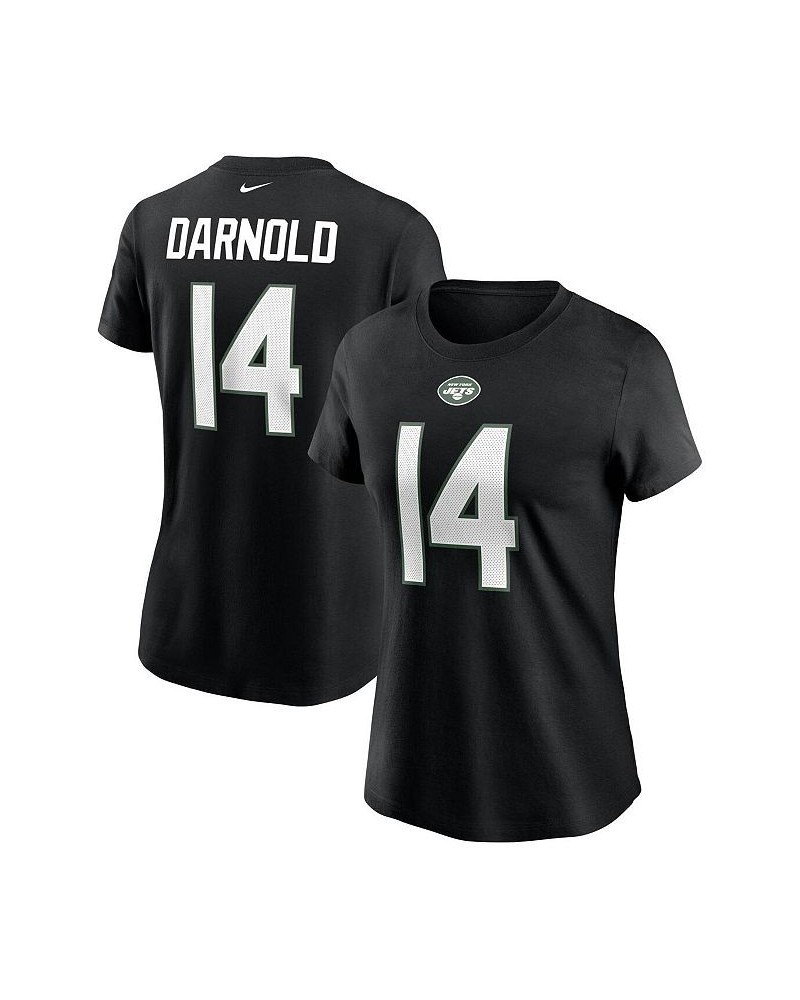 Women's Sam Darnold Black New York Jets Name and Number T-shirt Black $22.94 Tops