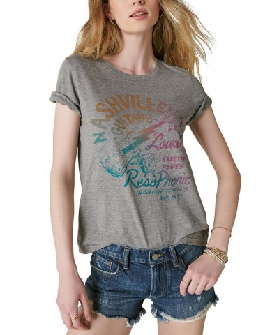 Women's Nashville Gradient Crewneck T-Shirt Heather Grey $19.80 Tops