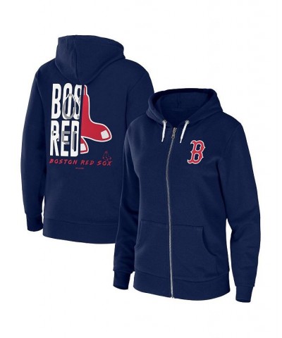 Women's Navy Boston Red Sox Sponge Fleece Full-Zip Hoodie Navy $36.00 Sweatshirts