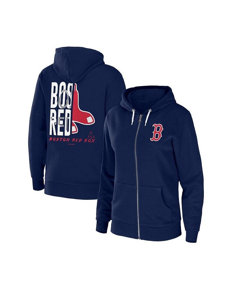 Women's Navy Boston Red Sox Sponge Fleece Full-Zip Hoodie Navy $36.00 Sweatshirts