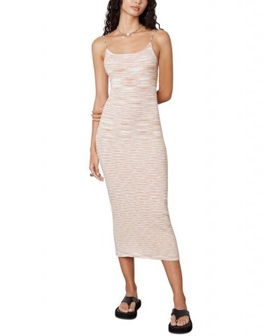 Women's Open-Back Knit Slip Dress Tan/Beige $18.53 Dresses