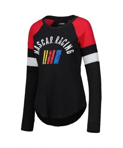 Women's Black NASCAR Merchandise Action Tri-Blend Thermal Raglan Long Sleeve T-shirt Black $35.99 Tops