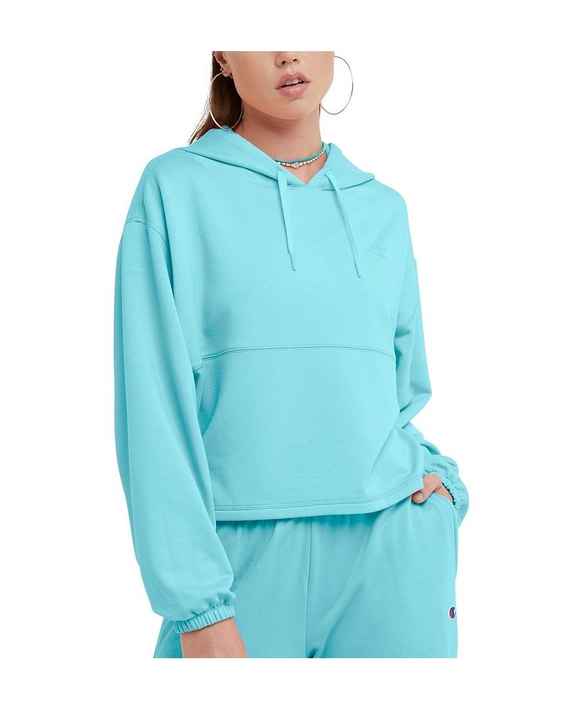 Women's Soft Touch Sweats Hooded Sweatshirt Blue $30.80 Tops