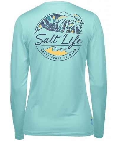 Women's Shady Palms Long-Sleeved SLX T-Shirt Blue $30.00 Tops