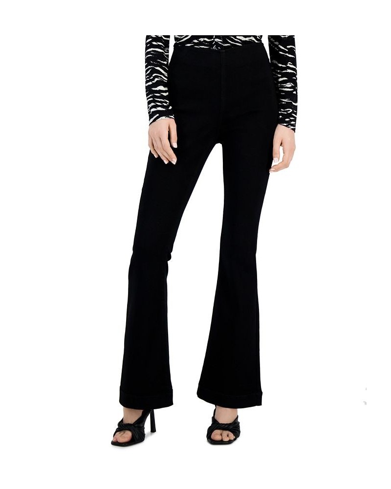 Women's High Rise Pull-On Flare Jeans Deep Black $26.54 Jeans