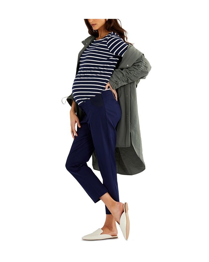 Maternity Straight-Leg Twill Pants Blue $40.48 Pants