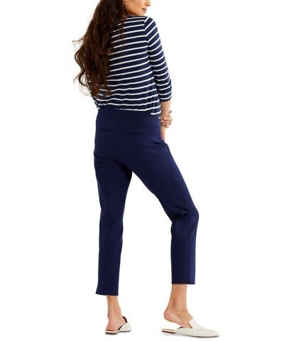 Maternity Straight-Leg Twill Pants Blue $40.48 Pants