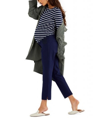 Maternity Straight-Leg Twill Pants Blue $40.48 Pants