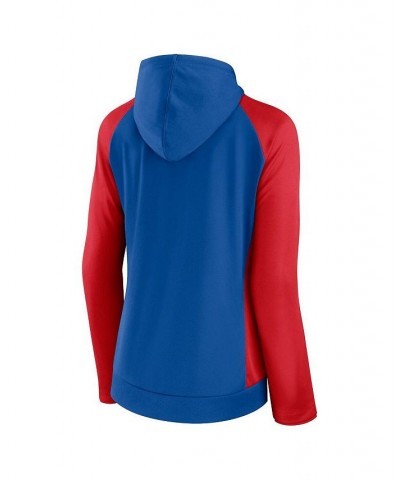 Women's Branded Royal Red Buffalo Bills End Around Raglan Full-Zip Hoodie Blue $26.84 Sweatshirts