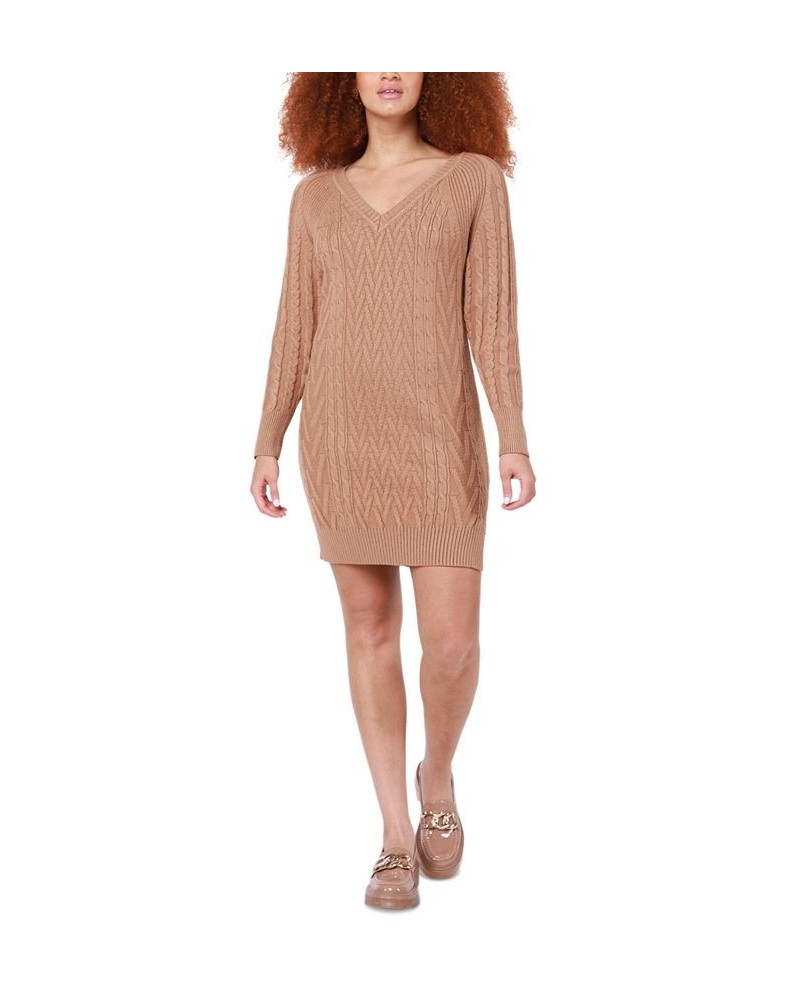 Petite Cable-Knit Sweater Dress Camel $41.08 Dresses