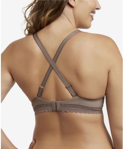 Paramour Gorgeous Women's T-shirt Bra with Lace Trim Brown $21.26 Bras