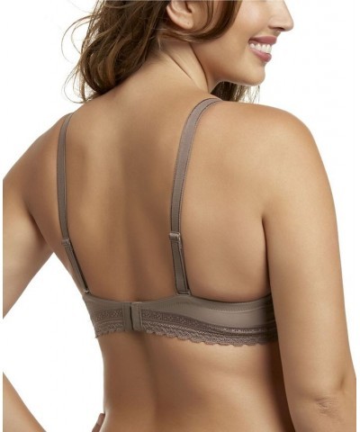 Paramour Gorgeous Women's T-shirt Bra with Lace Trim Brown $21.26 Bras