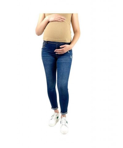 Maternity Distressed Skinny Jeans Blue $18.58 Jeans